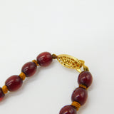 Graduated Cherry Amber Bakelite Necklace Sterling Silver Clasp 20" Length