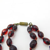 Graduated Faceted Cherry Amber Bakelite Double Strand Necklace Antique c1920