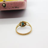 Austro-Hungarian 14ct Gold & Turquoise Set Floral Band Ring Antique c1920