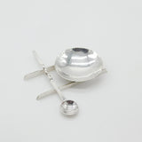 Modernist Sterling Silver Tasting Bowl & Spoon Set Vintage 1992 Sheffield