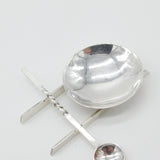 Modernist Sterling Silver Tasting Bowl & Spoon Set Vintage 1992 Sheffield