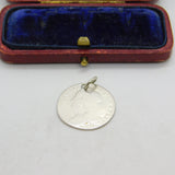 King George II Sterling Silver Sixpence Coin Charm Pendant 1731 Antique