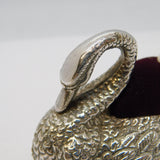 Sterling Silver Novelty Swan Form Pin Cushion Vintage 1981 London