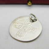 King George II Sterling Silver Sixpence Coin Charm Pendant 1731 Antique