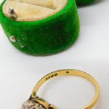 18ct Yellow Gold, 1ct Sapphire & Diamond Dress Ring Vintage 1973 London