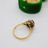 18ct Yellow Gold, 1ct Sapphire & Diamond Dress Ring Vintage 1973 London