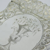 Boxed Victorian Sterling Silver Doves in Fountain Card Case Antique 1846 Birmingham