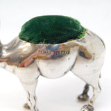 Edwardian Sterling Silver Camel Form Novelty Pin Cushion Antique 1906 Birmingham