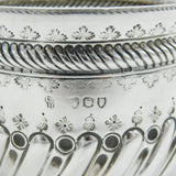 Victorian Sterling Silver George II Shilling Coin Set Sugar Bowl Antique 1892 London