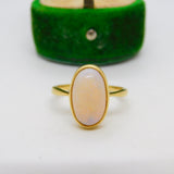 Victorian 18ct Yellow Gold & Cabochon Opal Dress Ring Antique c1880