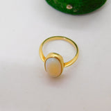 Victorian 18ct Yellow Gold & Cabochon Opal Dress Ring Antique c1880