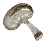 George III Sterling Silver Kidney Shaped Tea Caddy Spoon Antique 1809 Birmingham