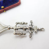 Berthold Muller Dutch Sterling Silver Religious Tea Caddy Spoon c1880 Antique