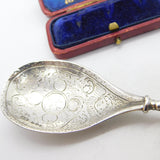 Berthold Muller Dutch Sterling Silver Religious Tea Caddy Spoon c1880 Antique