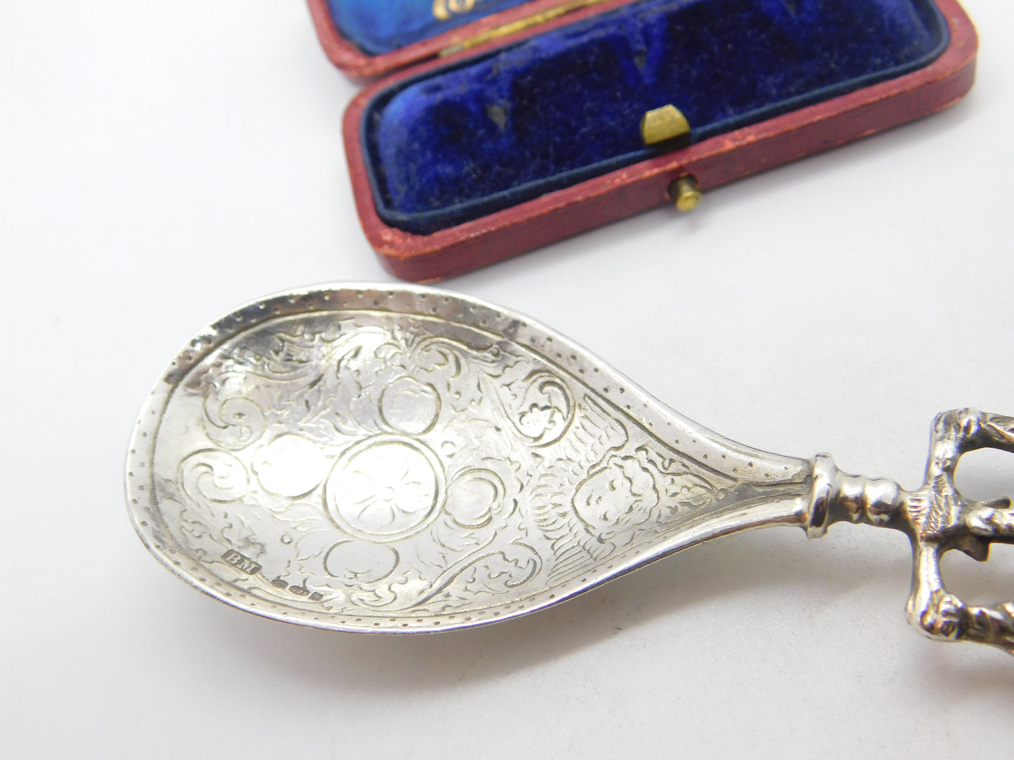 Berthold Muller Dutch Sterling Silver Religious Tea Caddy Spoon c1880 Antique