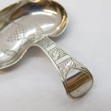 George III Sterling Silver Kidney Shaped Tea Caddy Spoon Antique 1809 Birmingham