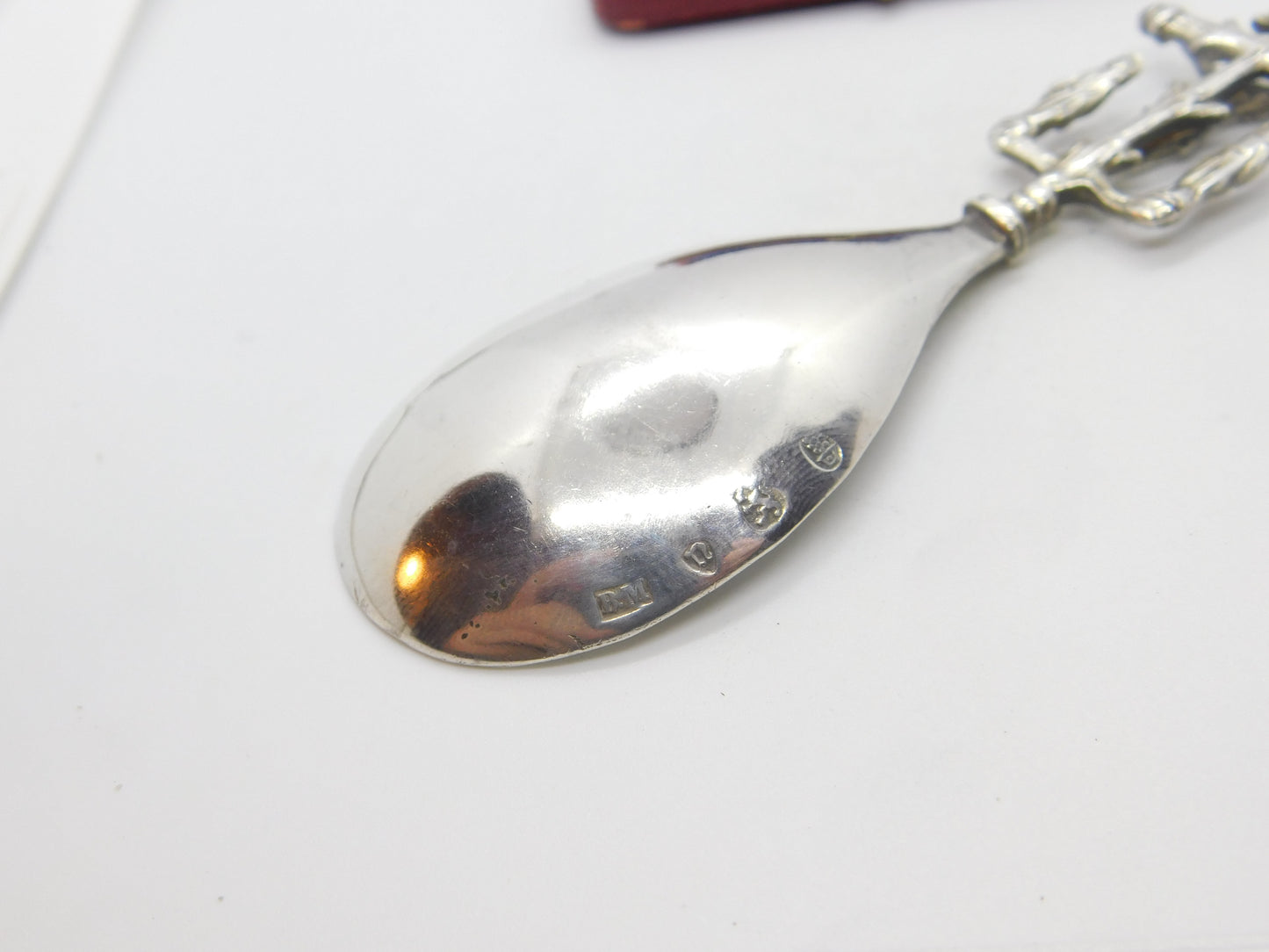 Berthold Muller Dutch Sterling Silver Religious Tea Caddy Spoon c1880 Antique