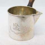Victorian Sterling Silver Miniature Crested Brandy Pan Antique 1840 London