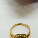 Fiery Opal and 0.5ct Diamond 18ct Yellow Gold Ring Antique Edwardian c1910