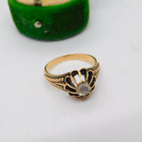 George III 18ct Yellow Gold & 0.5ct Old-Cut Diamond Dress Ring Antique c1820