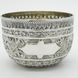 Victorian Sterling Silver Floral Pattern Sugar Bowl Antique 1891 London
