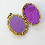 Victorian 9ct Gold Back & Front Enamel Locket Pendant Antique c1860