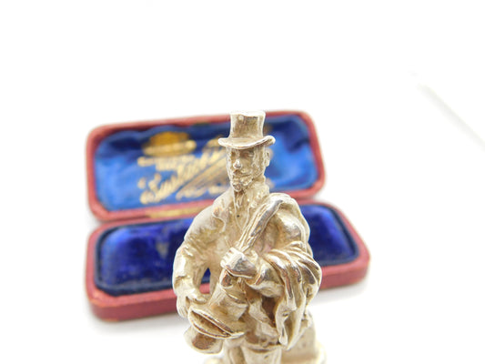 Cast Sterling Silver Dickens Style Figurine Vintage 1971 London