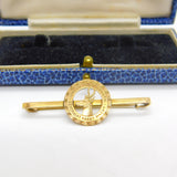 9ct Yellow Gold South African 'Union is Strength' Military Sweetheart Brooch WW1