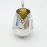 Victorian Sterling Silver Heart Crested Jug Antique 1865 Sheffield Art Nouveau