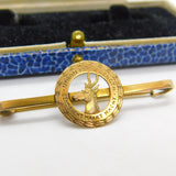 9ct Yellow Gold South African 'Union is Strength' Military Sweetheart Brooch WW1