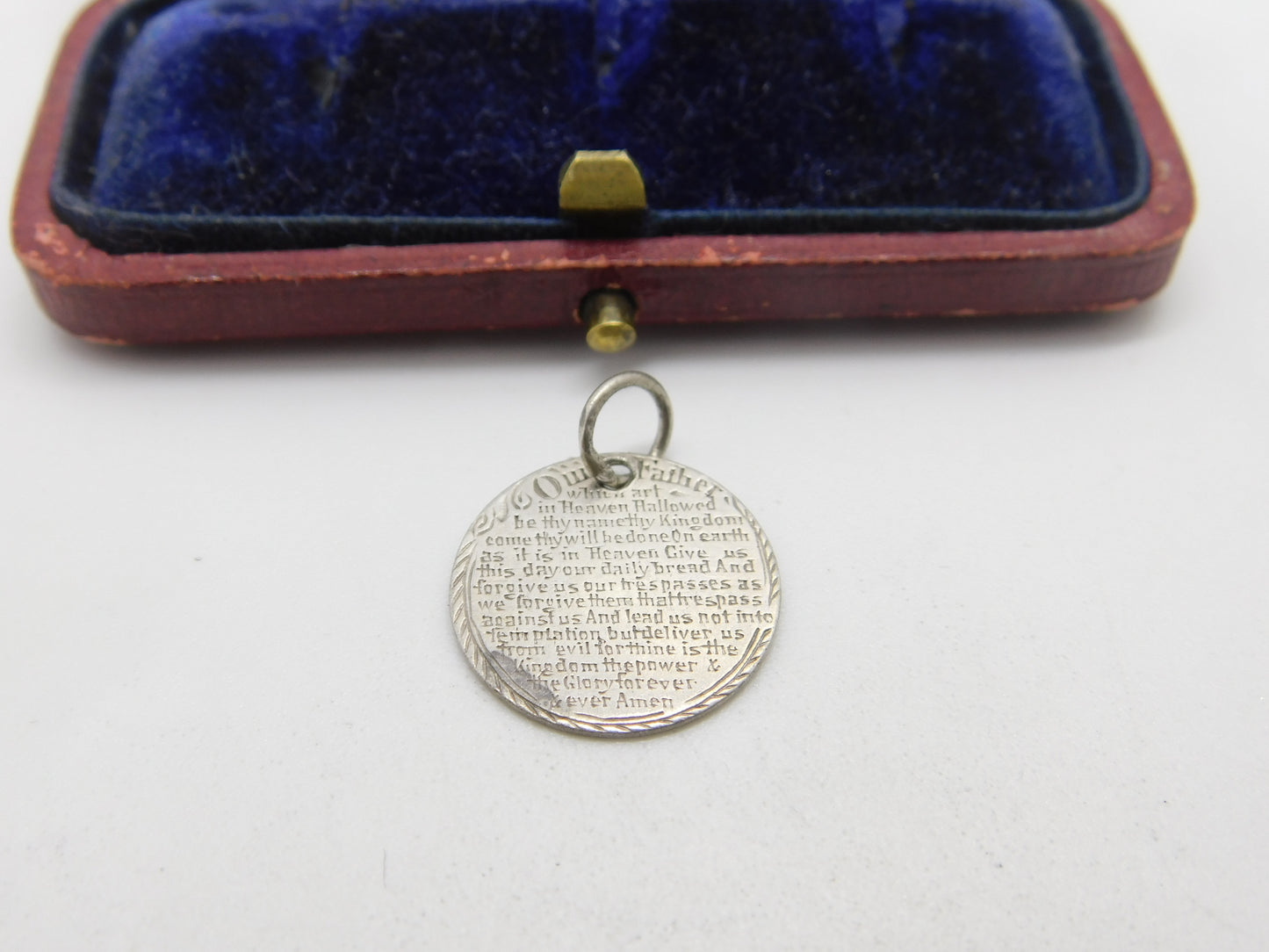 Victorian Sterling Silver Threepence Lord's Prayer Token Charm 1870 Antique