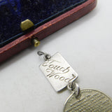 WWI Sterling Silver 'Touch Wood' with Lord's Prayer Charm Pendant c1915 Antique