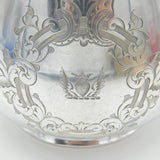 Victorian Sterling Silver Two-Handled Crested Sugar Bowl Antique 1865 Sheffield