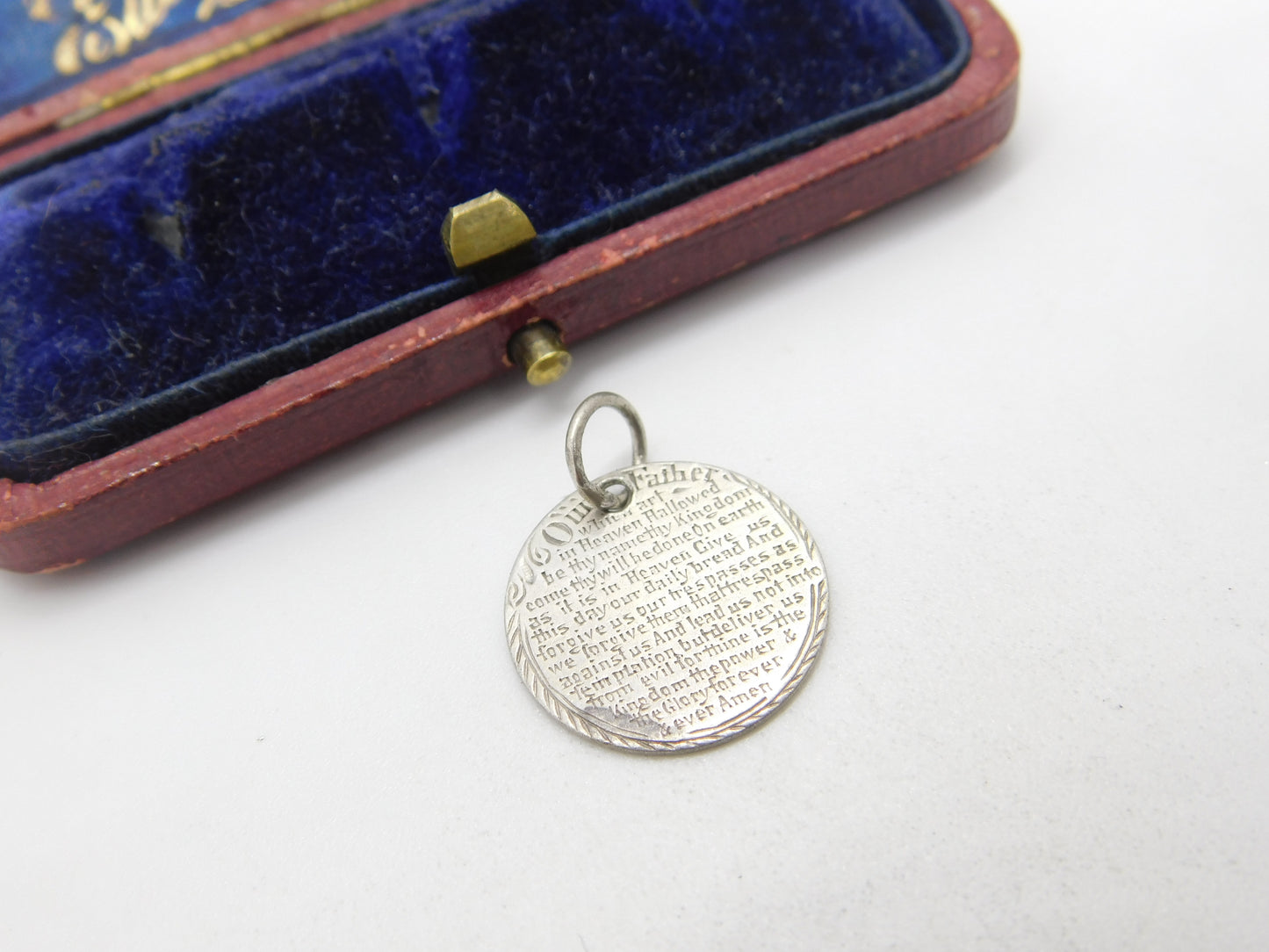 Victorian Sterling Silver Threepence Lord's Prayer Token Charm 1870 Antique