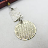 WWI Sterling Silver 'Touch Wood' with Lord's Prayer Charm Pendant c1915 Antique
