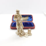 Cast Sterling Silver Street Sweeper Figurine Vintage 1971 London