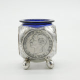 20th Century Chinese Sterling Silver Sarawak Coin Set Salt Cellar Antique 1906