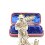 Cast Sterling Silver Street Sweeper Figurine Vintage 1971 London
