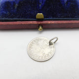 Victorian Sterling Silver Threepence Lord's Prayer Token Charm 1870 Antique