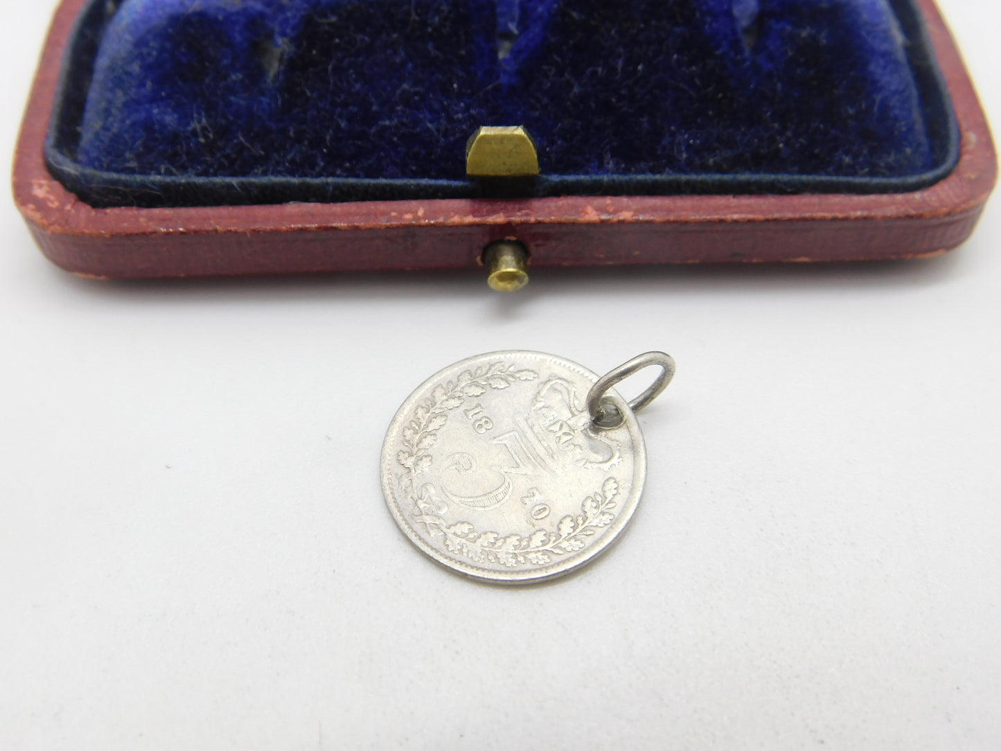 Victorian Sterling Silver Threepence Lord's Prayer Token Charm 1870 Antique