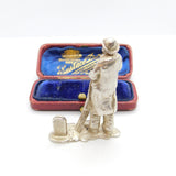 Cast Sterling Silver Street Sweeper Figurine Vintage 1971 London