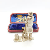 Cast Sterling Silver Street Sweeper Figurine Vintage 1971 London