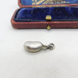 Victorian Sterling Silver Sardonyx Set Lucky Bean Charm Pendant c1880 Antique