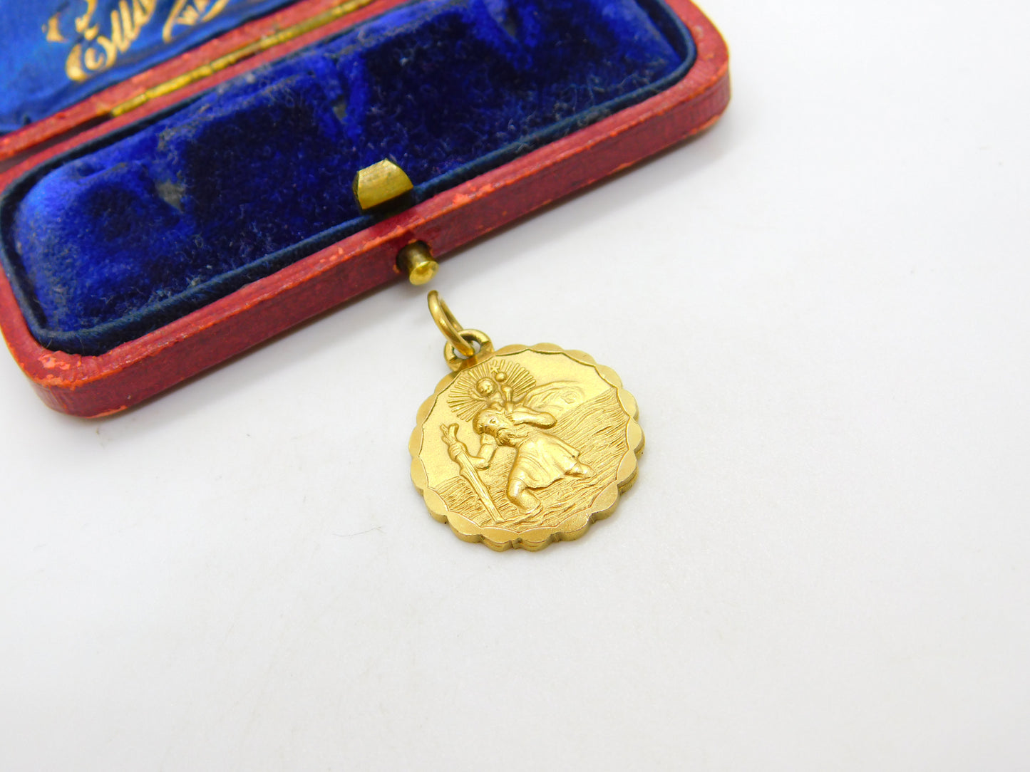 Georg Jensen 9ct Gold St Christopher Travel Pendant 1976 Vintage London