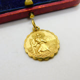 Georg Jensen 9ct Gold St Christopher Travel Pendant 1976 Vintage London