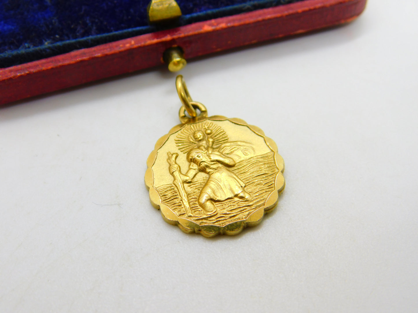 Georg Jensen 9ct Gold St Christopher Travel Pendant 1976 Vintage London