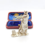 Cast Sterling Silver Street Sweeper Figurine Vintage 1971 London