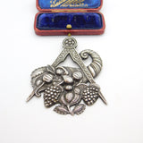Large Sterling Silver Masonic Compass Cornucopia Warden Medal 1925 London