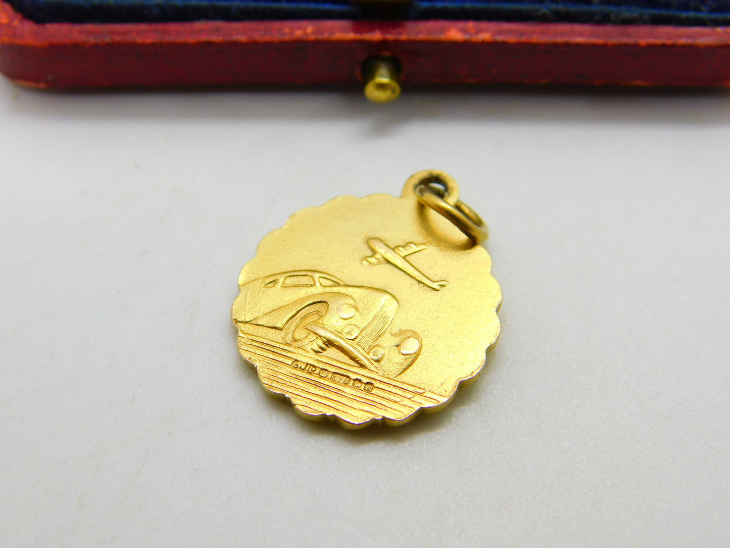 Georg Jensen 9ct Gold St Christopher Travel Pendant 1976 Vintage London