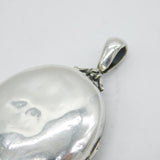 Victorian Sterling Silver Floral Pattern Sweetheart Locket Antique Birmingham